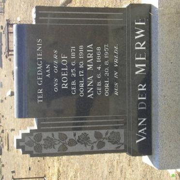 MERWE Roelof, van der 1871-1918 &amp; Anna Maria 1868-1957