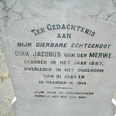 MERWE Dirk Jacobus, van der 1887-1918