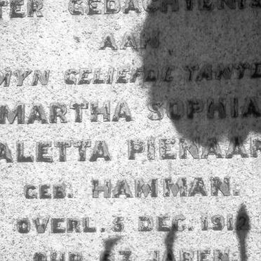 PIENAAR Martha Sophia Aletta nee HAMMAN -1912