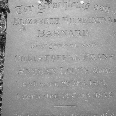 SNYMAN Elizabeth Wilhelmina geb. BARNARD 1837-1872