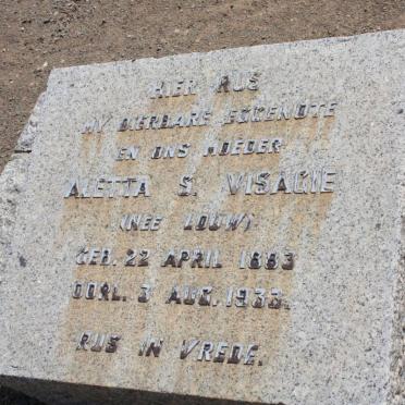 VISAGIE Aletta S. nee LOUW 1883-1933