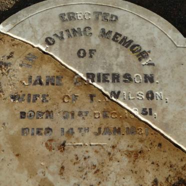 WILSON Jane nee GRIERSON 1851-1881