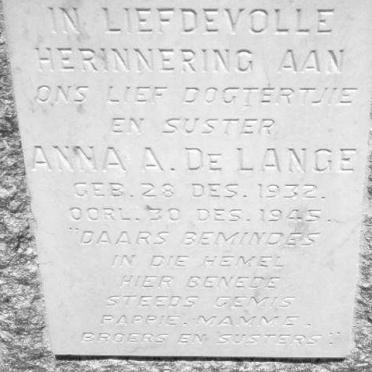 LANGE Anna A., de 1932-1945