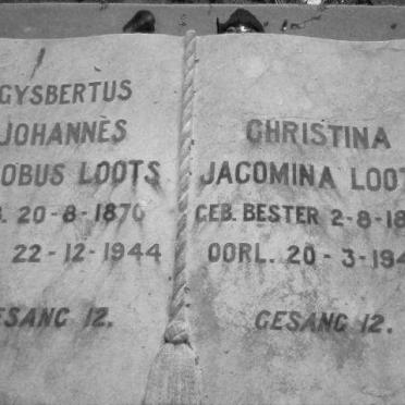 LOOTS Gysbertus Johannes Jacobus 1870-1944 &amp; Christina Jacomina BESTER 1871-1949
