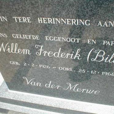 MERWE Willem Frederick, van der 1926-1966