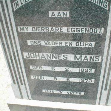 MANS Johannes 1892-1973