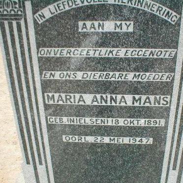 MANS Maria Anna nee NIELSEN 1891-1947