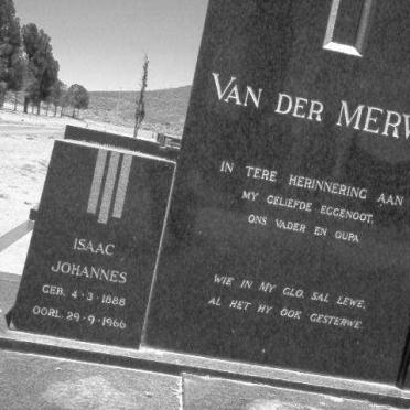 MERWE Isaac Johannes, van der 1888–1966 &amp; Anna Jacoba Ma?  WIESE -1977