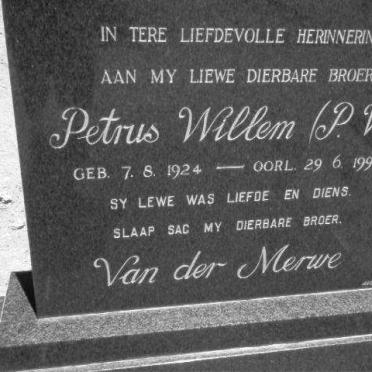 MERWE Petrus Willem, van der 1924-1995