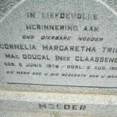 MAC DOUGAL Cornelia Margaretha Tricia nee CLAASSENS 1878-1958