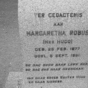 ROBUS Margaretha  nee HUGO 1877-1951