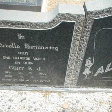 ALBERTS Gert K.J. 1900-1979 &amp; Miemie BRINK 1908-1972
