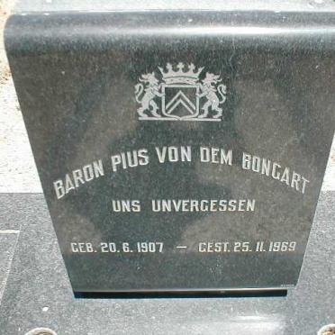 BONGART Baron Pius, von dem 1907-1969
