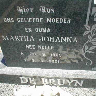 BRUYN Martha Johanna, de nee NOLTE 1909-2001