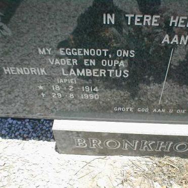 BRONKHORST Hendrik Lambertus 1914-1990