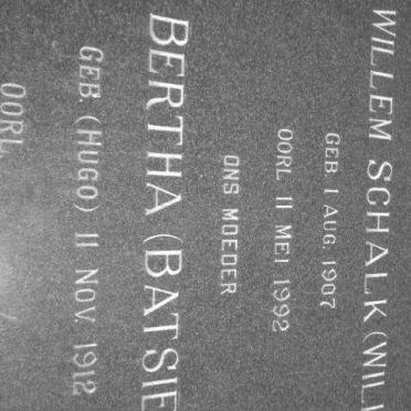 ? Willem Schalk 1907-1992 &amp; Bertha HUGO 1912-