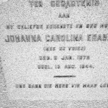 ERASMUS Johanna Carolina nee DE VRIES 1879-1944