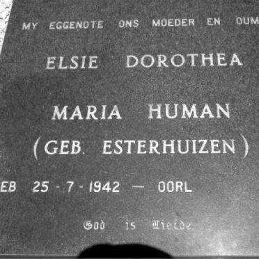 HUMAN Elsie Dorothea Maria nee ESTERHUIZEN 1942-