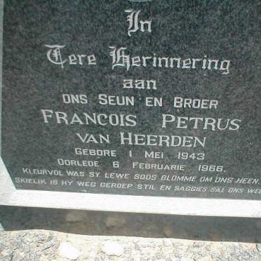 HEERDEN Francois Petrus, van 1943-1966