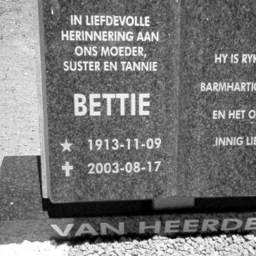 HEERDEN Bettie, van 1913-2003