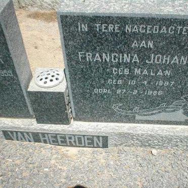 HEERDEN Gabriel Willem Frederick, van 1874-1959 &amp; Francina Johanna MALAN 1897-1986