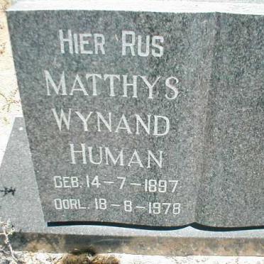 HUMAN Matthys Wynand 1897-1978