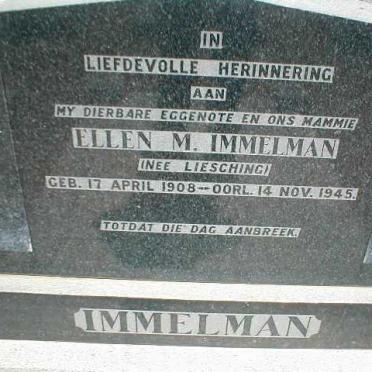 IMMELMAN Ellen M. nee LIESCHING 1908-1945