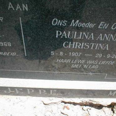JEPPE Paulina Anna Christina 1907-2003