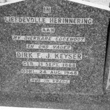 KEYSER Dirk F.J. 1868-1948