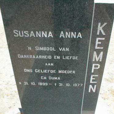 KEMPEN Susanna Anna 1899-1977