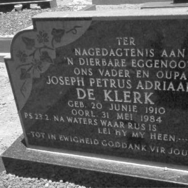 KLERK Joseph Petrus Adriaan, de 1910-1984
