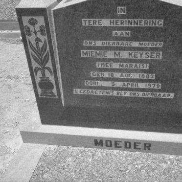 KEYSER Miemie M. nee MARAIS 1883-1979