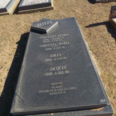 KOTZE Lodewikus Jacobus 1958-2001 &amp; Christina Maria KRUGER 1959-