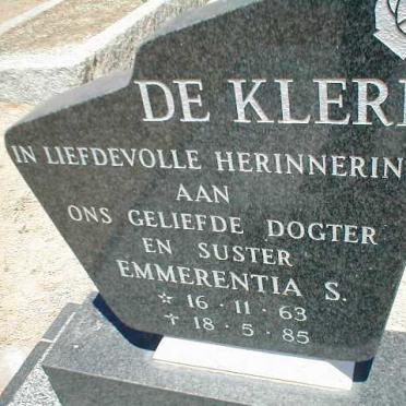 KLERK Emmerentia S., de 1963-1985