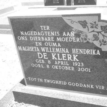 KLERK Magrieta Willemina Hendrika, de 1923-2001