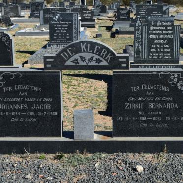 KLERK Johannes Jacob, de 1894-1969 &amp; Zirkie Bernarda JANSEN 1898-1986