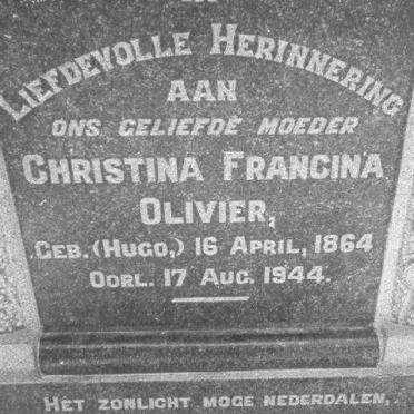OLIVIER Christina Francina nee HUGO 1864-1944