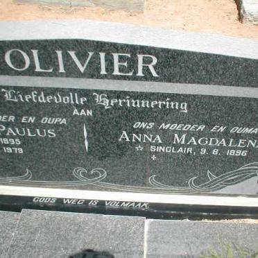 OLIVIER Anna Magdalena nee SINCLAIR 1896-