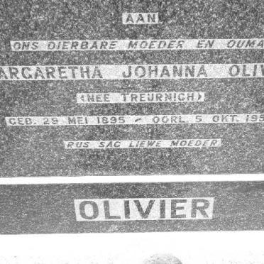 OLIVIER Margaretha Johanna nee TREURNICHT 1895-1953