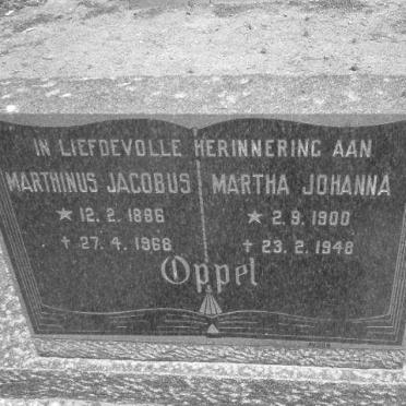OPPEL Marthinus Jacobus 1886-1968 &amp; Martha Johanna 1900-1948