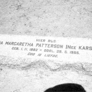 PATTERSON Maria Margaretha nee KARSTENS 1882-1955