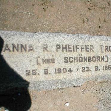 PHEIFFER Anna R. nee SCHÖNBORN 1904-1955
