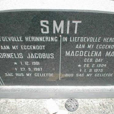 SMIT Cornelis Jacobus 1901-1987 &amp; Magdalena Maria DAY 1904-1975