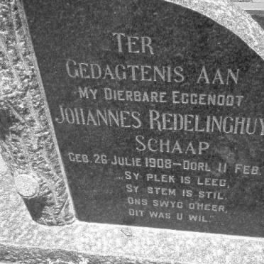 SCHAAP Johannes Redelinghuys 1908-1961