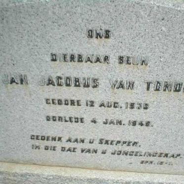 TONDER Jan Jacobus, van 1930-1948