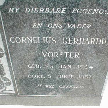 VORSTER Cornelius Gerhardus 1904-1957