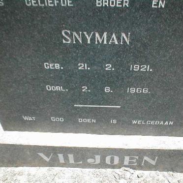 VILJOEN Snyman 1921-1966