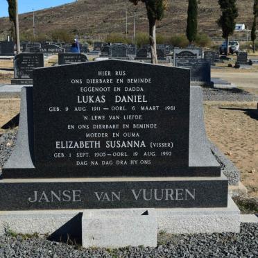 VUUREN Lukas Daniel, Janse van 1911-1961 &amp; Elizabeth Susanna VISSER 1905-1992
