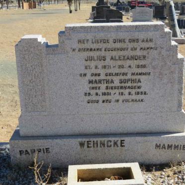 WEHNCKE Julius Alexander 1871-1950 &amp; Martha Sophia SIEBERHAGEN 1881-1952