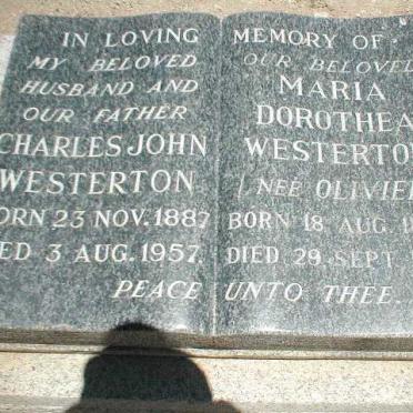 WESTERTON Charles John 1887-1957 &amp; Maria Dorothea OLIVIER 1899-1974